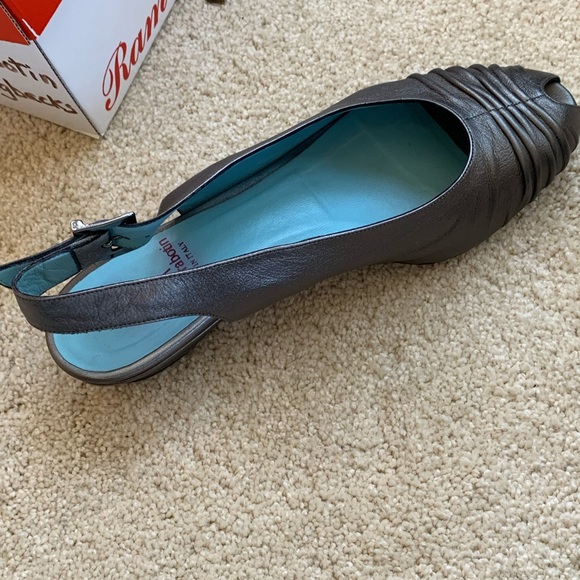 Thierry Rebotin metallic leather sling backs sz 38 - Picture 2 of 5